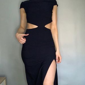 Lulu’s navy slit dress